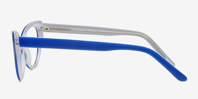 Lieksa Blue AcetateEyeglass Frames from EyeBuyDirect, Side View