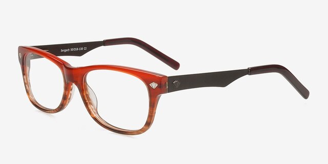 Sergach Brown AcetateEyeglass Frames from EyeBuyDirect, Angle View
