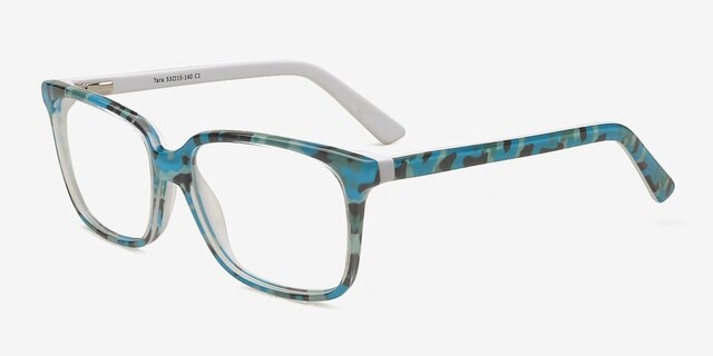Tara Camouflage AcétateMontures de lunettes de vue d'EyeBuyDirect, Vue d'Angle