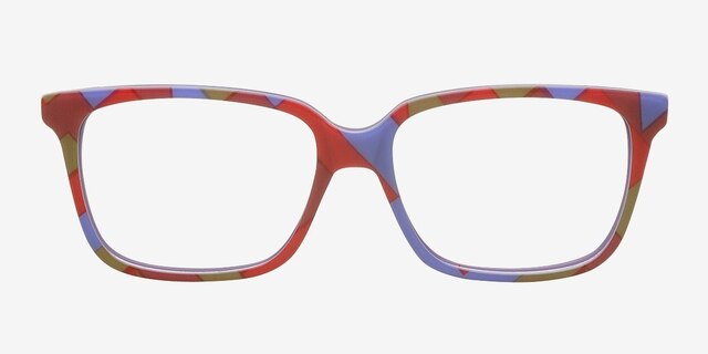 Tara Red & Purple AcetateEyeglass Frames from EyeBuyDirect, Front View