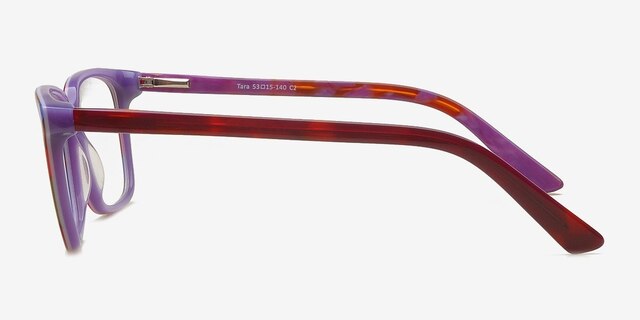 Tara Red & Purple AcetateEyeglass Frames from EyeBuyDirect, Side View