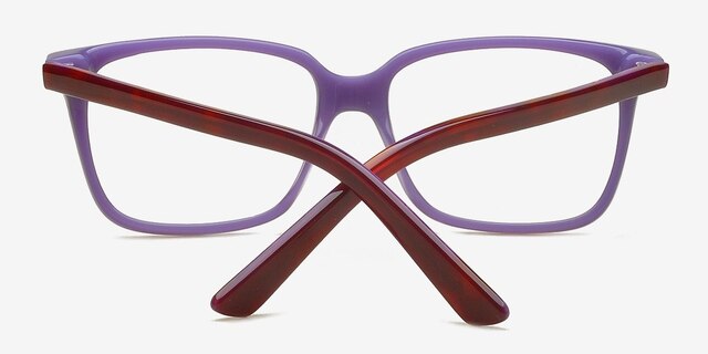 Tara Red & Purple AcetateEyeglass Frames from EyeBuyDirect, Closed View