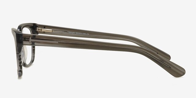 Valuyki Grey AcetateEyeglass Frames from EyeBuyDirect, Side View