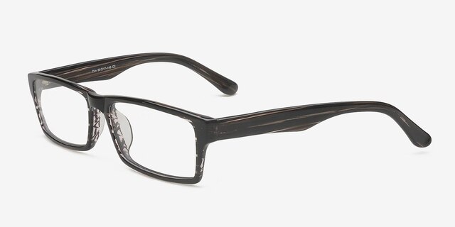Zlin Black & Strip AcetateEyeglass Frames from EyeBuyDirect, Angle View