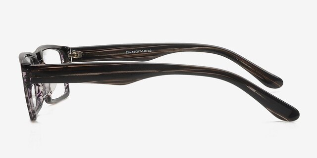 Zlin Black & Strip AcetateEyeglass Frames from EyeBuyDirect, Side View