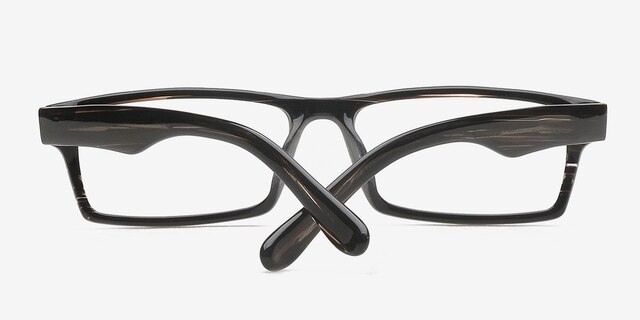 Zlin Black & Strip AcetateEyeglass Frames from EyeBuyDirect, Closed View