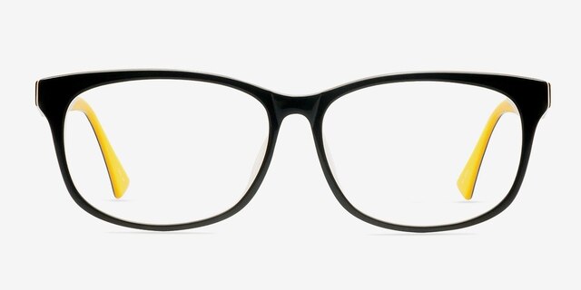 DN6085 Black & Yellow AcetateEyeglass Frames from EyeBuyDirect, Front View