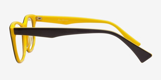 DN6085 Black & Yellow AcetateEyeglass Frames from EyeBuyDirect, Side View