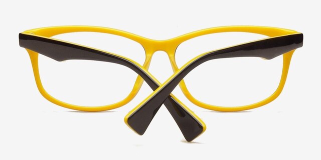 DN6085 Black & Yellow AcetateEyeglass Frames from EyeBuyDirect, Closed View