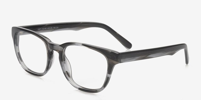 UAF-110190 Grey & Clear AcetateEyeglass Frames from EyeBuyDirect, Angle View