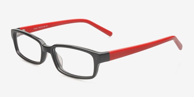 Keizer Black AcetateEyeglass Frames from EyeBuyDirect, Angle View
