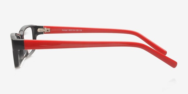 Keizer Black AcetateEyeglass Frames from EyeBuyDirect, Side View