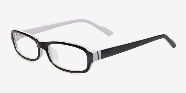 Newberg Black & White AcetateEyeglass Frames from EyeBuyDirect, Angle View