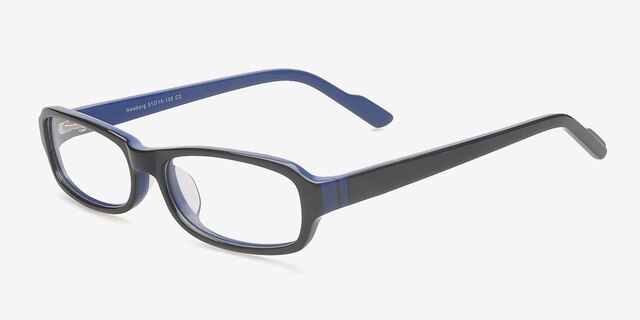 Newberg Black & Blue AcetateEyeglass Frames from EyeBuyDirect, Angle View