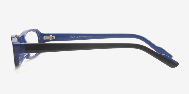 Newberg Black & Blue AcetateEyeglass Frames from EyeBuyDirect, Side View
