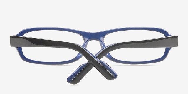Newberg Black & Blue AcetateEyeglass Frames from EyeBuyDirect, Closed View