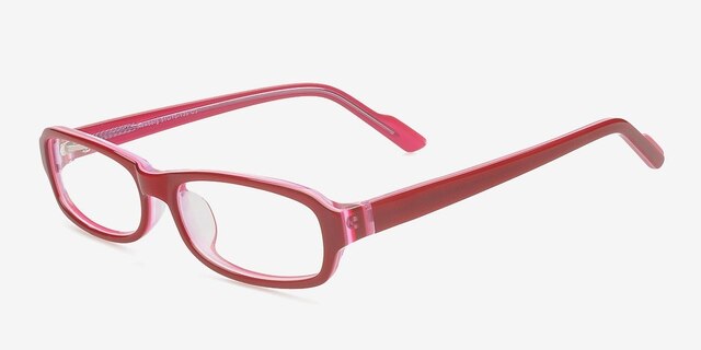 Newberg Red AcetateEyeglass Frames from EyeBuyDirect, Angle View