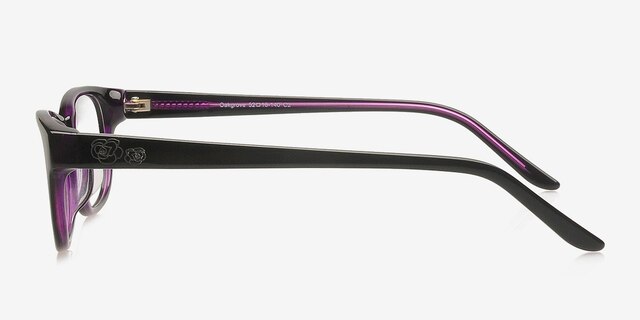 Oakgrove Black & Purple AcetateEyeglass Frames from EyeBuyDirect, Side View