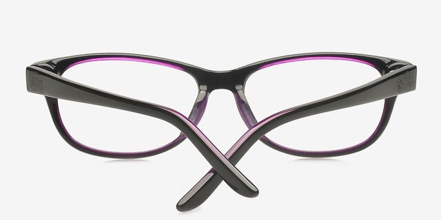 Oakgrove Black & Purple AcetateEyeglass Frames from EyeBuyDirect, Closed View