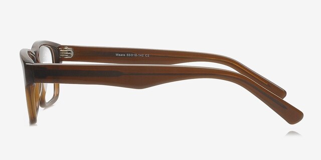 Weare Brown AcetateEyeglass Frames from EyeBuyDirect, Side View