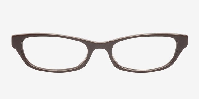 Carson Café AcétateMontures de lunettes de vue d'EyeBuyDirect, Vue de Face