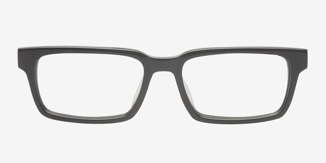 Dalles Noir AcétateMontures de lunettes de vue d'EyeBuyDirect, Vue de Face