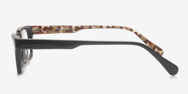 Dalles Noir AcétateMontures de lunettes de vue d'EyeBuyDirect, Vue de Côté
