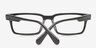 Dalles Noir AcétateMontures de lunettes de vue d'EyeBuyDirect, Vue Rapprochée