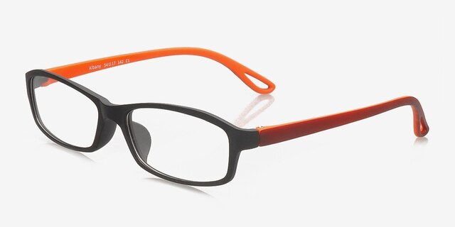 Albany Black PlasticEyeglass Frames from EyeBuyDirect, Angle View