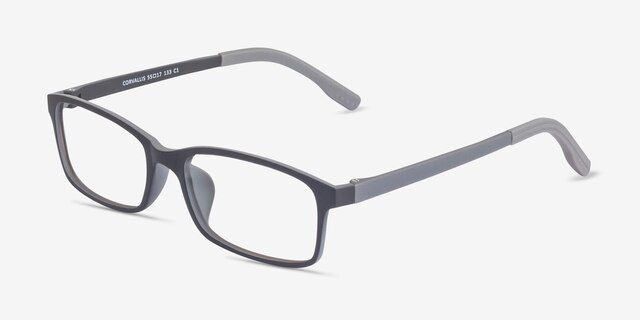 Corvallis Black PlasticEyeglass Frames from EyeBuyDirect, Angle View