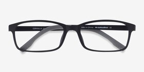 Corvallis Black Plastic Eyeglass Frames from EyeBuyDirect, Closed View