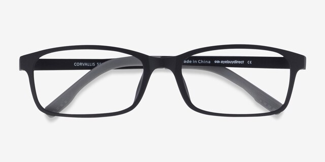 Corvallis Black PlasticEyeglass Frames from EyeBuyDirect, Closed View