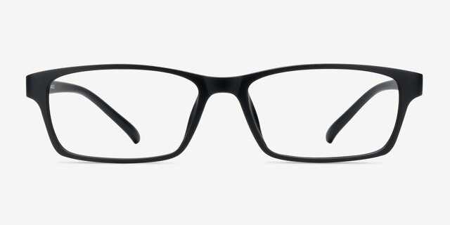 Madras Black PlasticEyeglass Frames from EyeBuyDirect, Front View