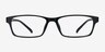 Madras Black PlasticEyeglass Frames from EyeBuyDirect, Front View