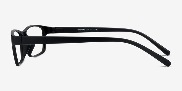 Madras Black PlasticEyeglass Frames from EyeBuyDirect, Side View