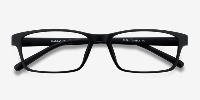 Madras Black PlasticEyeglass Frames from EyeBuyDirect, Closed View