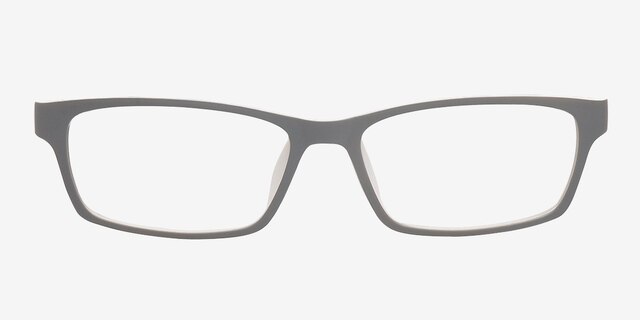 Madras Grey & White PlastiqueMontures de lunettes de vue d'EyeBuyDirect, Vue de Face