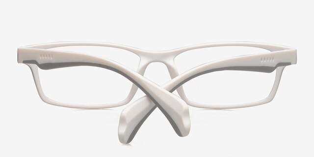 Madras Grey & White PlastiqueMontures de lunettes de vue d'EyeBuyDirect, Vue Rapprochée