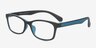 Dexter Black & Blue PlasticEyeglass Frames from EyeBuyDirect, Angle View