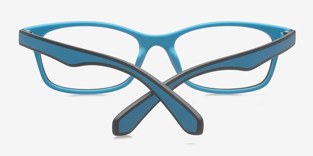 Dexter Black & Blue PlasticEyeglass Frames from EyeBuyDirect, Closed View