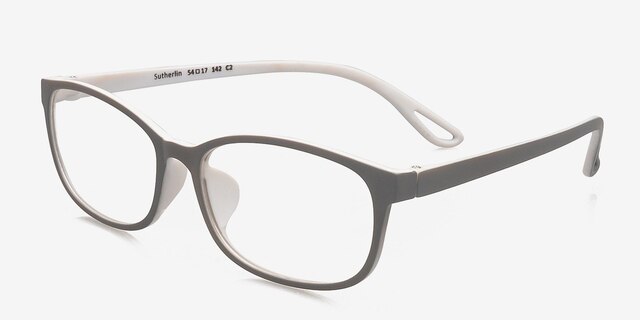 Sutherlin Grey & White PlasticEyeglass Frames from EyeBuyDirect, Angle View