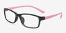 Cottage Black & Pink PlasticEyeglass Frames from EyeBuyDirect, Angle View