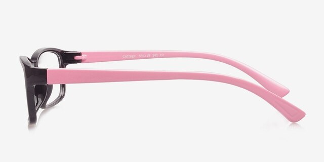 Cottage Black & Pink PlasticEyeglass Frames from EyeBuyDirect, Side View
