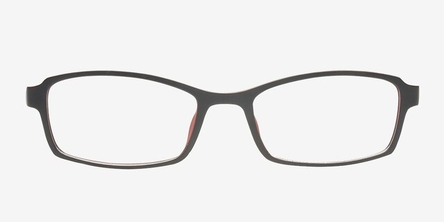 Prineville Black & Red PlasticEyeglass Frames from EyeBuyDirect, Front View