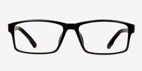 Bandon Noir Plastique Montures de lunettes de vue d'EyeBuyDirect, Vue de Face