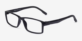 Bandon Noir Plastique Montures de lunettes de vue d'EyeBuyDirect, Vue d'Angle