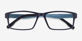 Bandon Navy Plastic Eyeglass Frames from EyeBuyDirect, Closed View