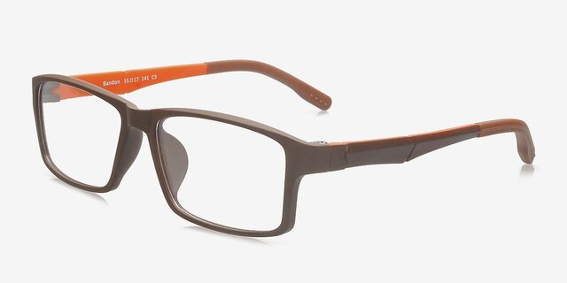 Bandon Coffee PlasticEyeglass Frames from EyeBuyDirect, Angle View