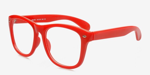 Myrtle Red PlasticEyeglass Frames from EyeBuyDirect, Angle View