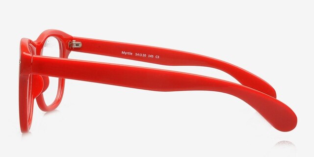 Myrtle Red PlasticEyeglass Frames from EyeBuyDirect, Side View